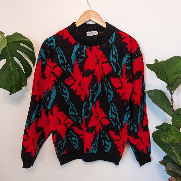 Nan Dorsey Sweaters - Nan Dorsey | Vintage | Floral Sweater